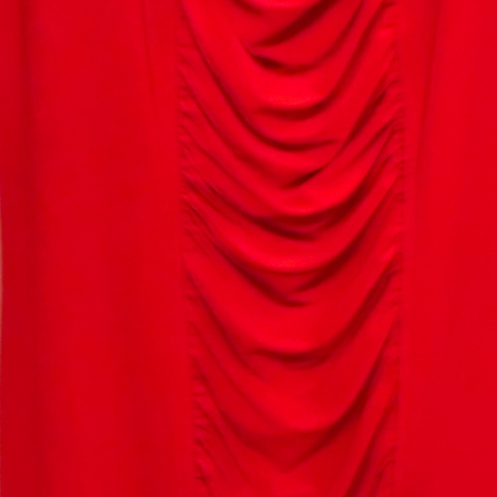 Elegant Red Draped Dress